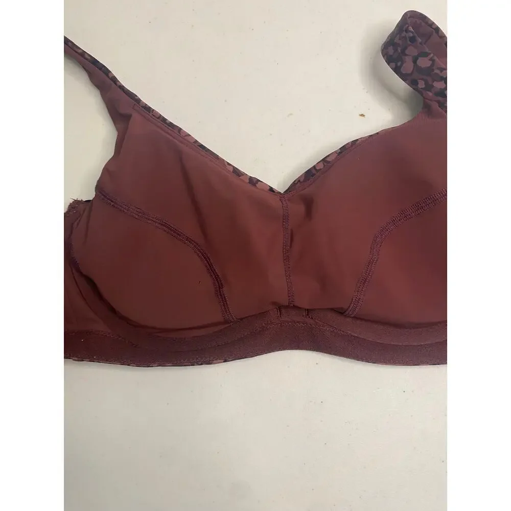 ATHLETA Bondi Bra Cup Bikini Wired Top In Camo Flora Decadent Chocolate 34B 34C‎